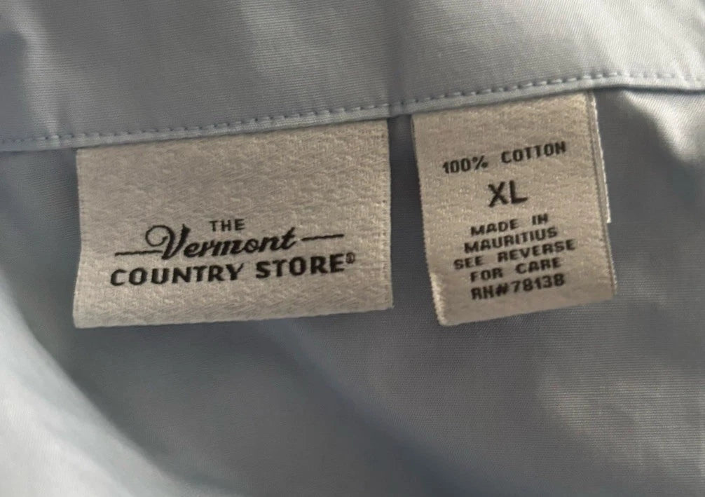 Vermont Country Store Men's Pajama Set in 100% Cotton Light  Blue, Size XL NWOT