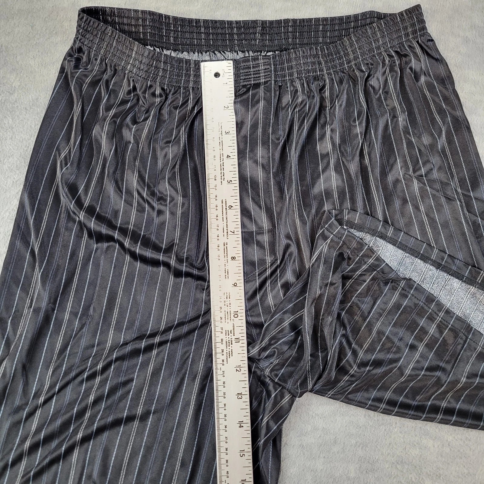 Stafford Pajama Set Satin Black Stripe Sleepwear S/S Shirt & Shorts Mens MT NWT