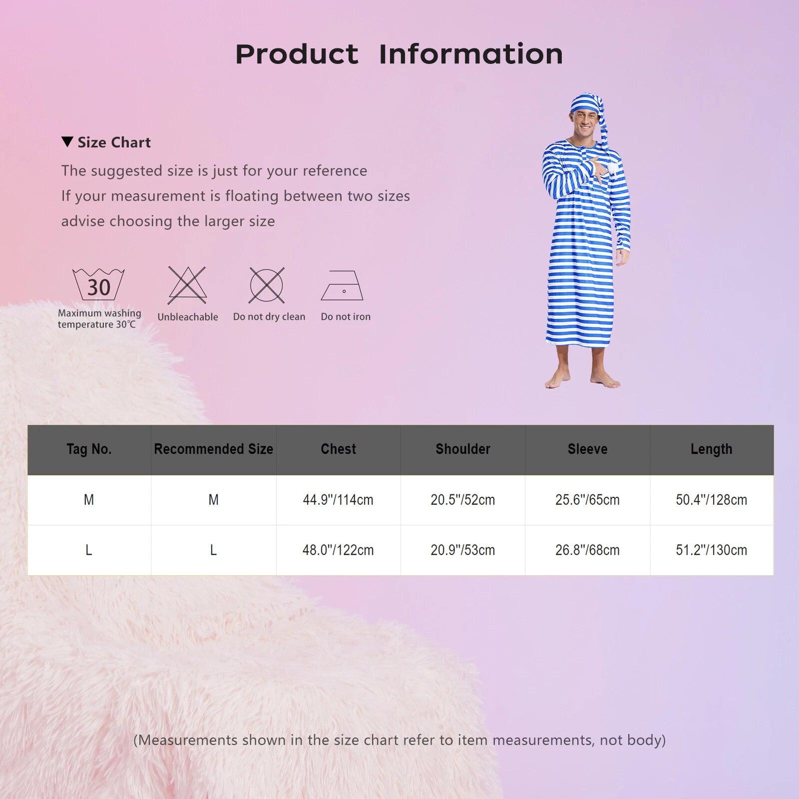 Mens Robe + Hat Set Raves Nightwear Christmas Bathrobe Sissy Home Dress-