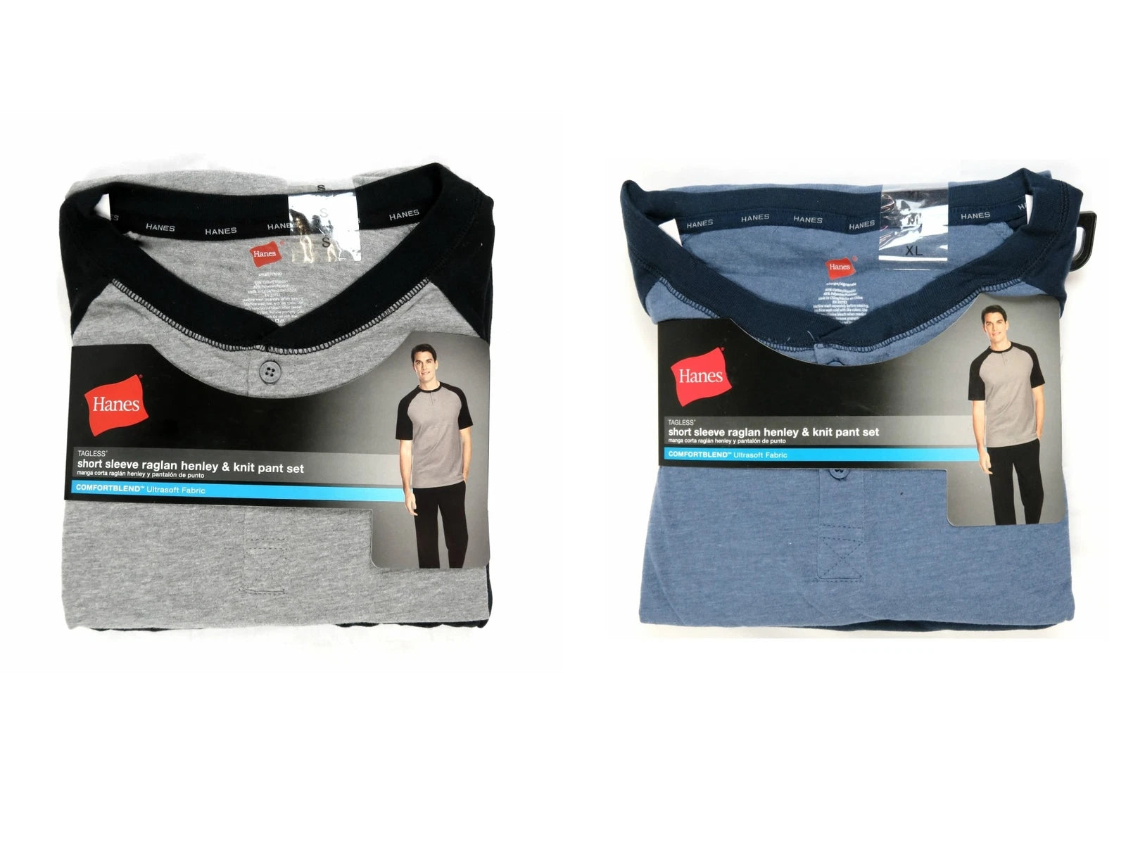 Men's Hanes Henley Tee Shirt and Pants Sleep Set