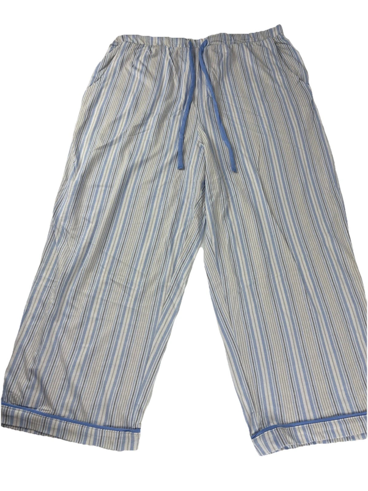 Nautica Mens 2 Piece Short Sleeved, Cropped Pants, Striped Pajama Set Size M