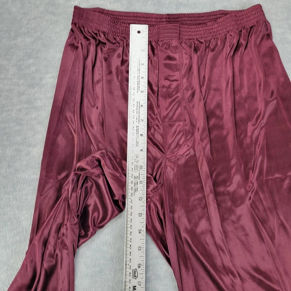 Stafford Pajama Set Satin Madeira Wine Sleepwear L/S Shirt & Pants Mens M NWT