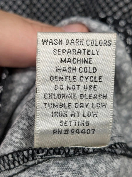 TravelSmith Pajama Set Men Medium Classic Button 2 Piece Black White Shirt Pants