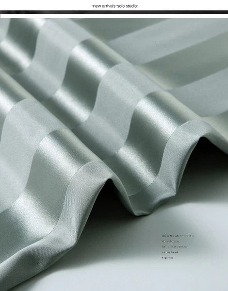 Mens Pajamas Nightwear Long Sleeve Sleep Tops Trousers Thin Ice Silk Pajamas Set