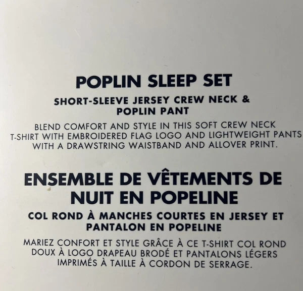 TOMMY HILFIGER POLPLIN COTTON SLEEPWEAR LOUNGE SET PAJAMA MEDIUM LARGE XL $65