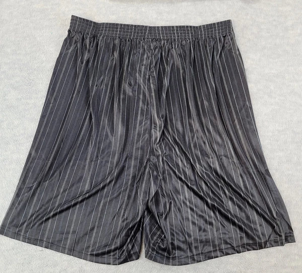 Stafford Pajama Set Satin Black Stripe Sleepwear S/S Shirt & Shorts Mens MT NWT