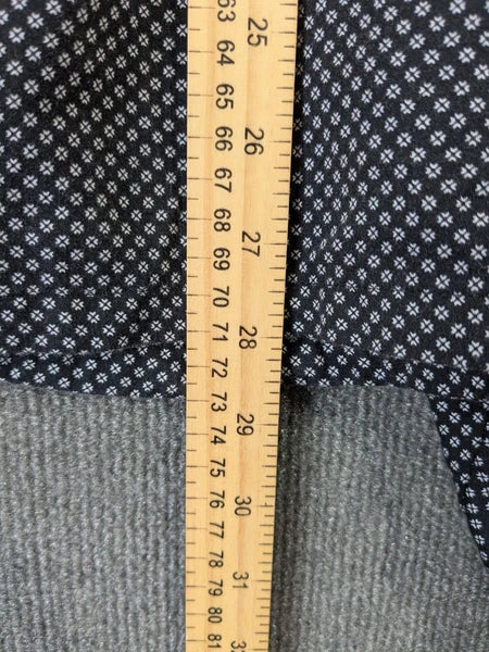 TravelSmith Pajama Set Men Medium Classic Button 2 Piece Black White Shirt Pants