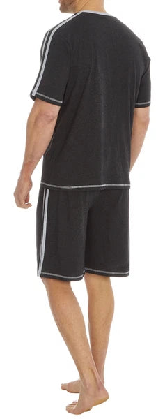 Cargo Bay Mens Short Sleeve Lounge Set with Contrast Stripe