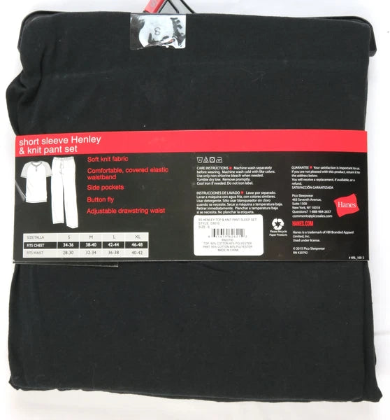 Men's Hanes Henley Tee Shirt and Pants Sleep Set