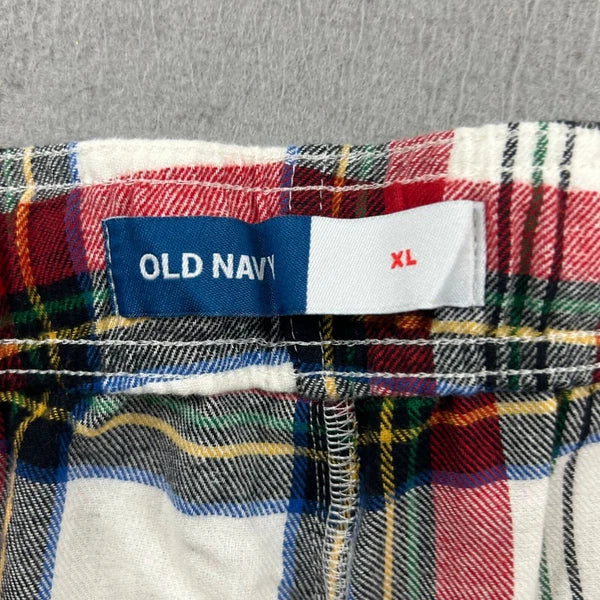 Old Navy Pajama Set Mens XL Red Plaid Button Up Long Sleeves Shirt Pant NWT