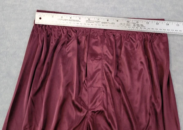 Stafford Pajama Set Satin Madeira Wine Sleepwear L/S Shirt & Pants Mens M NWT