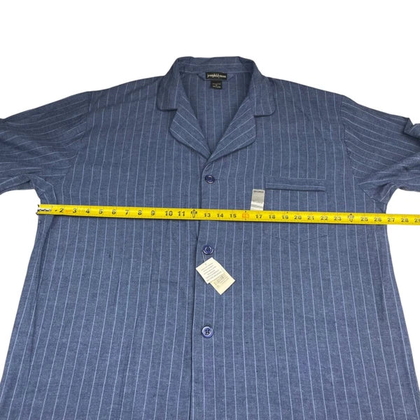 NEW Joseph & Lyman Men's Flannel Button Pajama Set Blue Pinstripe • XL