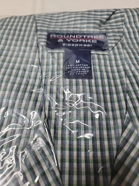 ROUNDTREE & YORKE Sleepwear MEDIUM Pajama Lounge 2piece Set Checked Pattern