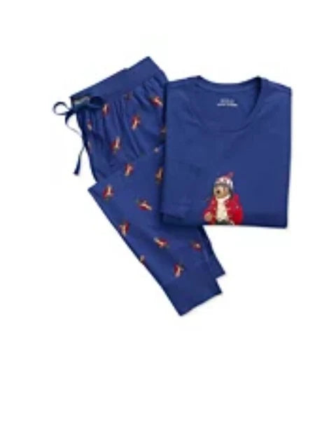 Polo Ralph Lauren Men's 2-Pc. Polo Bear Pajama Set Color Blue Size L