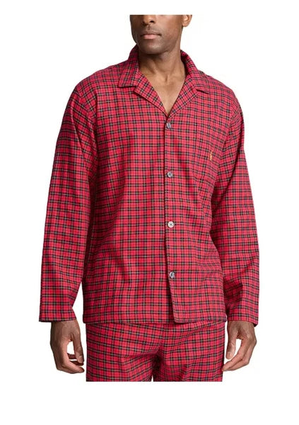 Polo Ralph Lauren Men's 2-Pc. Plaid Flannel Pajamas Set Size L Color Plaid Red