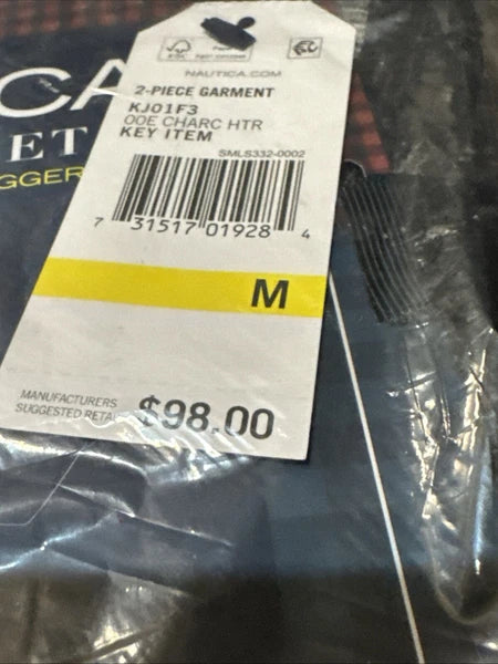 Nautica Mens 2 Pc Relaxed Fit $99 MSRP Pajama Set Shirt Pants Grey Pjs Large New