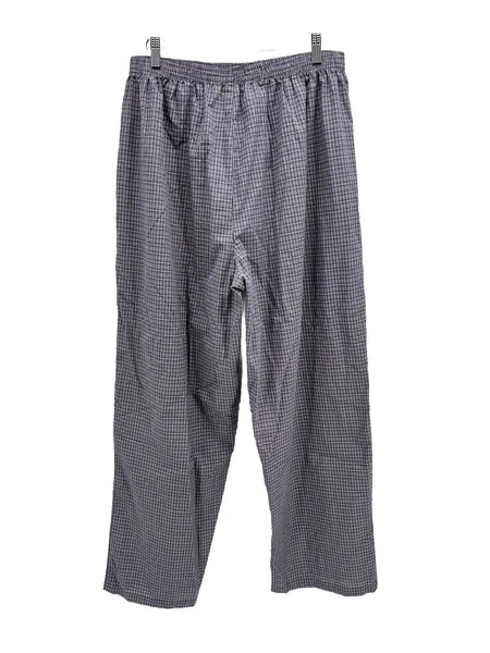 Stafford Mens Pajama Set Gray Plaid XL Long Sleeves Pants Lightweight