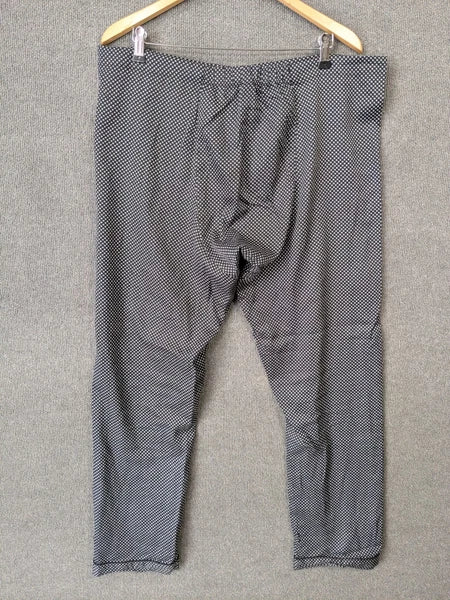 TravelSmith Pajama Set Men Medium Classic Button 2 Piece Black White Shirt Pants