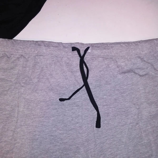 NASA Pajama Set Top & Bottom Mens XL Black Gray Logo Short Sleeve Shorts New