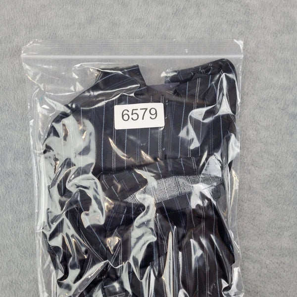 Stafford Pajama Set Satin Black Stripe Sleepwear S/S Shirt & Shorts Mens MT NWT