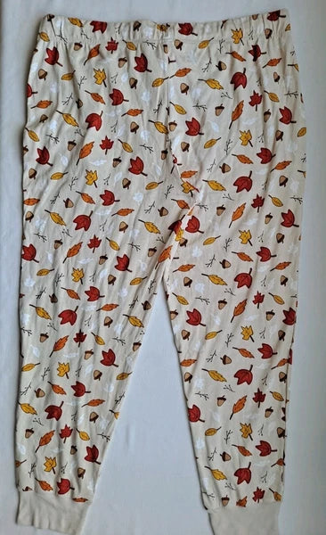 UNBRANDED MENS SZ XL 2-PIECE PAJAMA SET ACORN FALL LONG SLEEVE & PANTS NWT