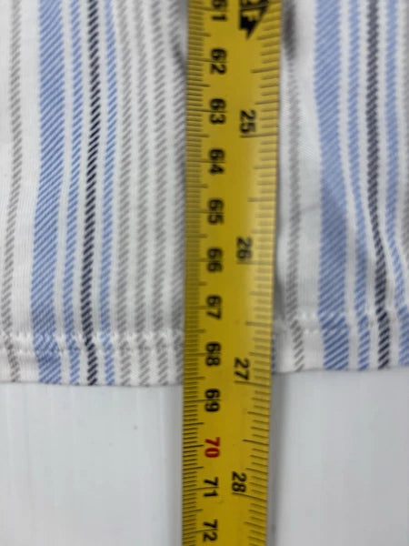 Nautica Mens 2 Piece Short Sleeved, Cropped Pants, Striped Pajama Set Size M