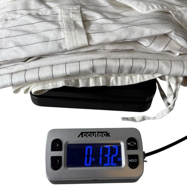 VTG Thomas Pink Pajamas Set M White Pinstripe 100% Cotton 2 Pc Lounge Sleepwear