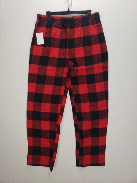 Nordstrom Pajama Set Mens MEDIUM Buffalo Plaid Flannel Long Sleeve Red $69 NEW