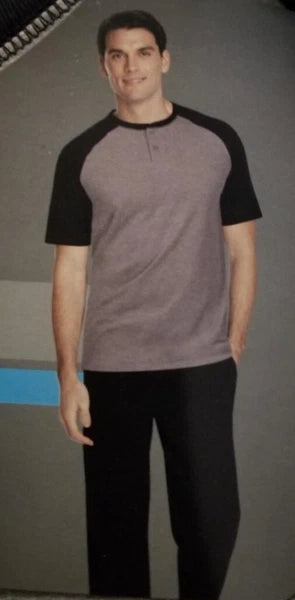 Men's Hanes Henley Tee Shirt and Pants Sleep Set