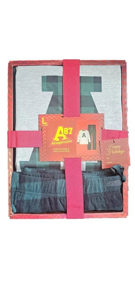 Men's Pajamas Set Aeropostale Sleepwear Loungewear Rare Gift Box 2-Piece SM - XL