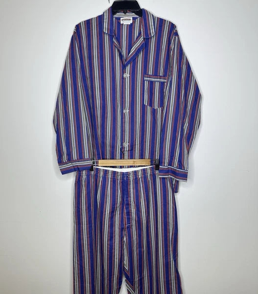 Vintage McGregor Classics Mens Pajamas Set Size L Long Sleeve Striped