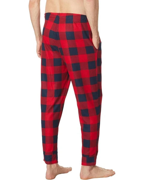Nautica Men's Waffle Buffalo Plaid Pajama Pants Set, Nautica Red, XL