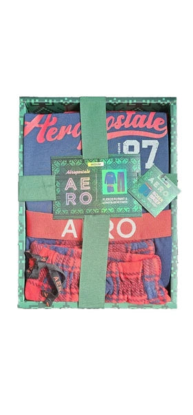 Men's Pajamas Aeropostale Sleepwear Loungewear Rare Gift Set Box 3-Piece SM - XL