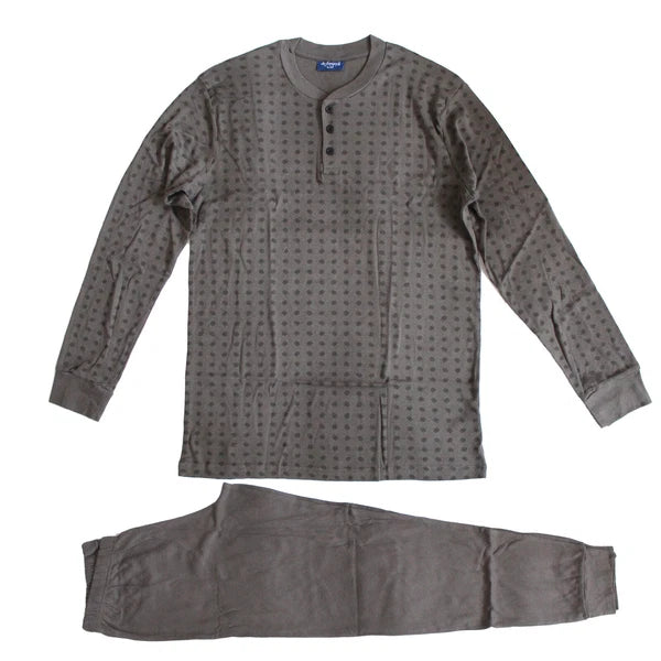 Men's XL Pyjamas - Dark Grey Top & Bottoms with Dash Pattern - XL - EXTRA LARGE