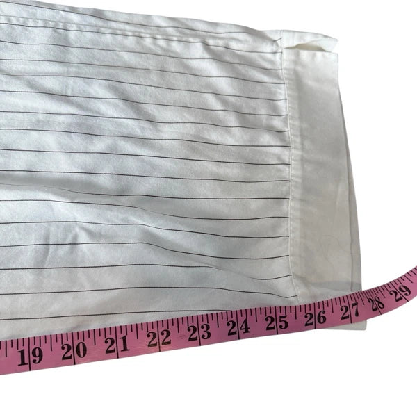 VTG Thomas Pink Pajamas Set M White Pinstripe 100% Cotton 2 Pc Lounge Sleepwear