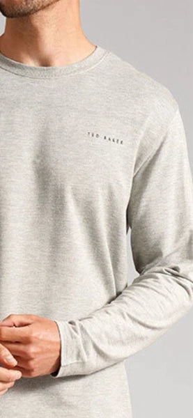 Ted Baker Mens Medium Long Sleeve 2 Piece / Sleepwear / Pyjama Set Grey & Blue