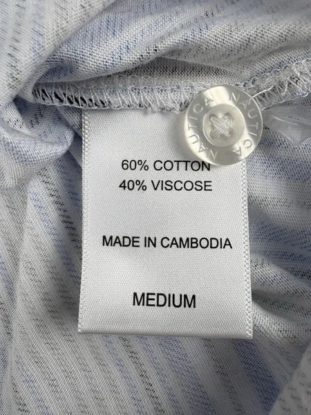 Nautica Mens 2 Piece Short Sleeved, Cropped Pants, Striped Pajama Set Size M