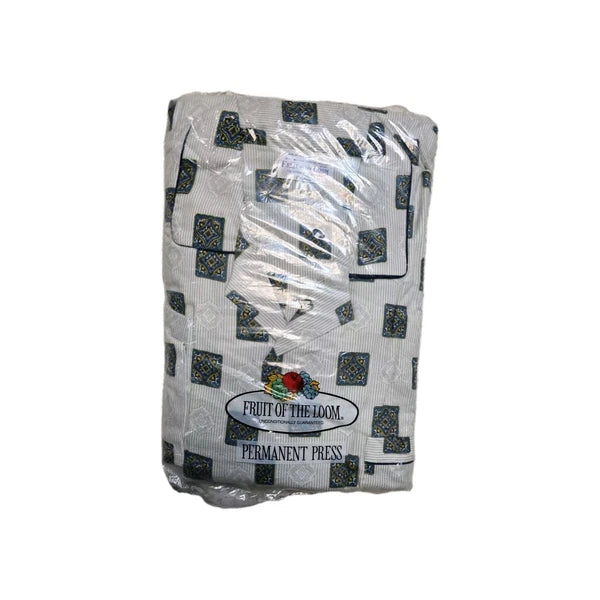 Vintage Mens Pajama Set Fruit of the Loom Large Geometric Permanent Press