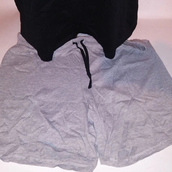 NASA Pajama Set Top & Bottom Mens XL Black Gray Logo Short Sleeve Shorts New