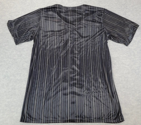 Stafford Pajama Set Satin Black Stripe Sleepwear S/S Shirt & Shorts Mens MT NWT