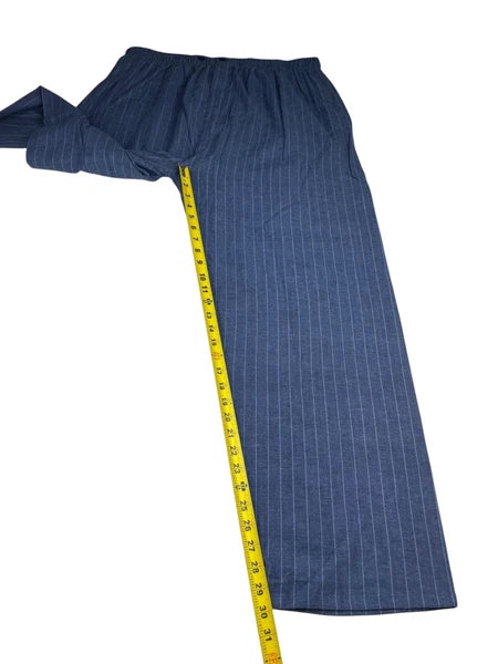 NEW Joseph & Lyman Men's Flannel Button Pajama Set Blue Pinstripe • XL