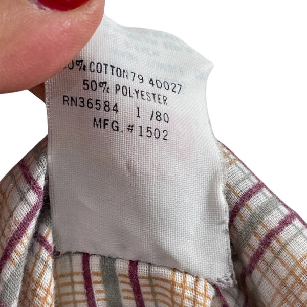 VTG PCA Perma Press Men's 2 Piece Pajama Set Sz L Top Bottom Plaid Grandpa Comfy