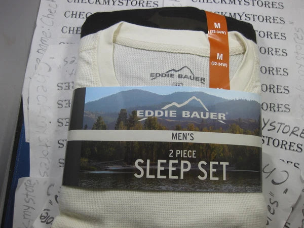 NWT  Eddie Bauer MEN'S 2PC COTTON BLEND SLEEP SET PJ SET CHOOSE COLORS/SIZES