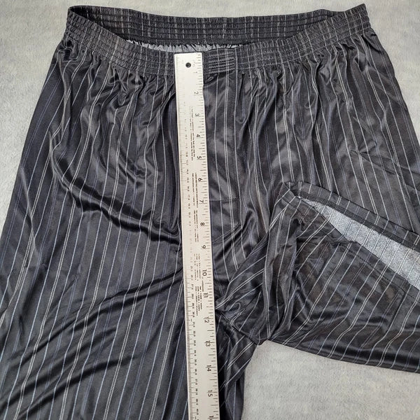 Stafford Pajama Set Satin Black Stripe Sleepwear S/S Shirt & Shorts Mens MT NWT