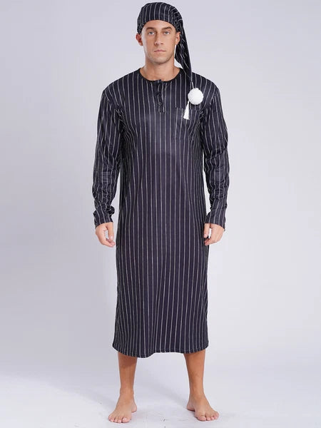 Mens Nightgowns Saudi Nightwear Plaid Pajamas Nightshirt Loungewear Sleeping Up
