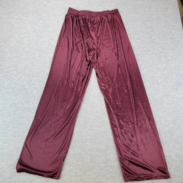 Stafford Pajama Set Satin Madeira Wine Sleepwear L/S Shirt & Pants Mens M NWT