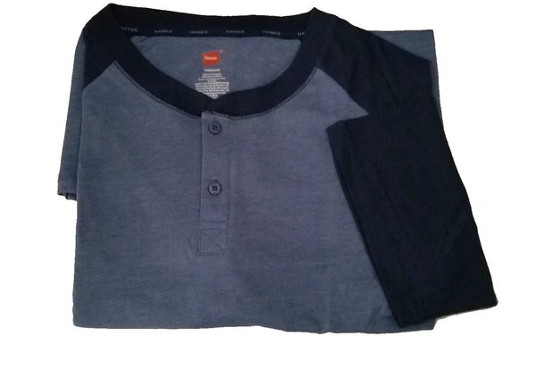 Men's Hanes Henley Tee Shirt and Pants Sleep Set