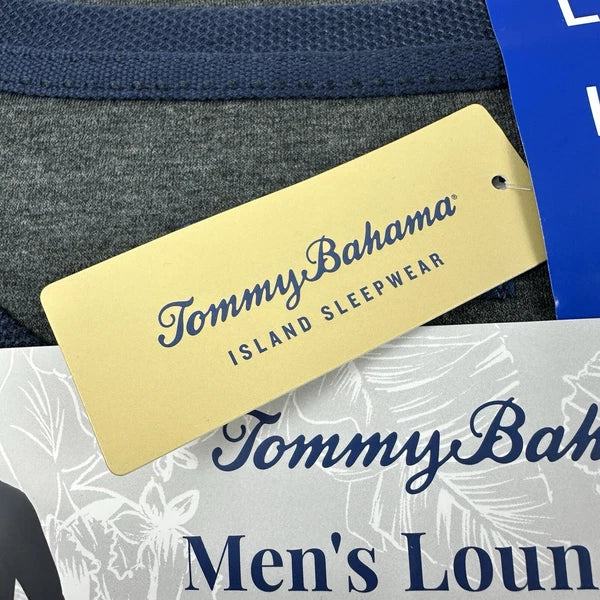 Tommy Bahama Pajamas Men's L Blue Grey Waffle Lounge Set Pants Shirt Thermal
