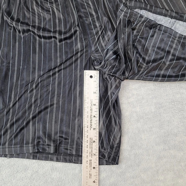 Stafford Pajama Set Satin Black Stripe Sleepwear S/S Shirt & Shorts Mens MT NWT
