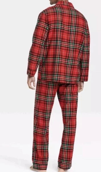 Wondershop Men’s Red Plaid Flannel Pajama Set Size XL Extra Large NEW